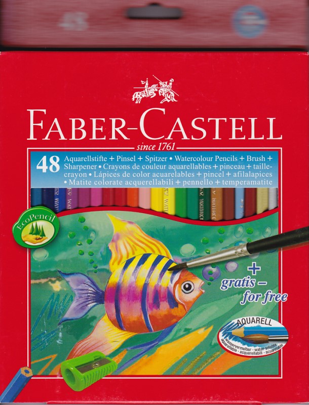 مداد آبرنگی 48 رنگ جعبه مقوایی طرح ماهی 114448