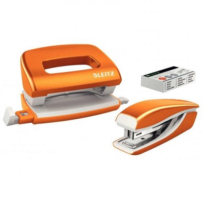 ست منگنه و پانچ LEITZ Wow Mini Stapler And Hole Punch Set 5561-20-44