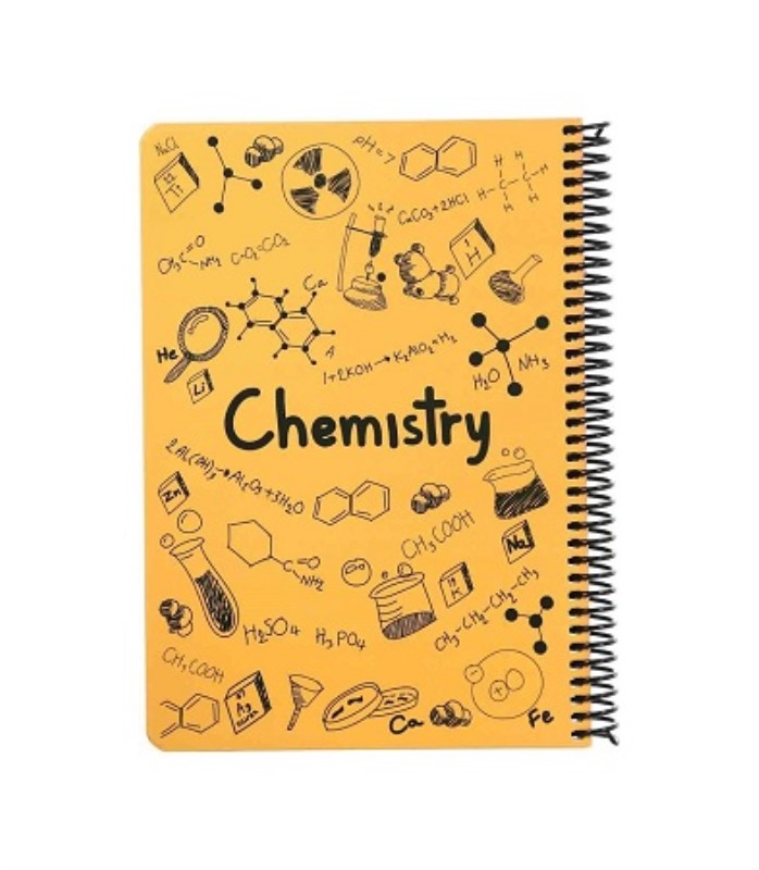 دفتر شیمی زرد-صورتی سیمی دات نوت جلد CHEMISTRY 21×29CM