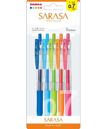 روان نویس 0.7 ژلی ساراسا کلیپ 5 رنگ رنگهای روشن SARASA CLIP JJ15-5C-N