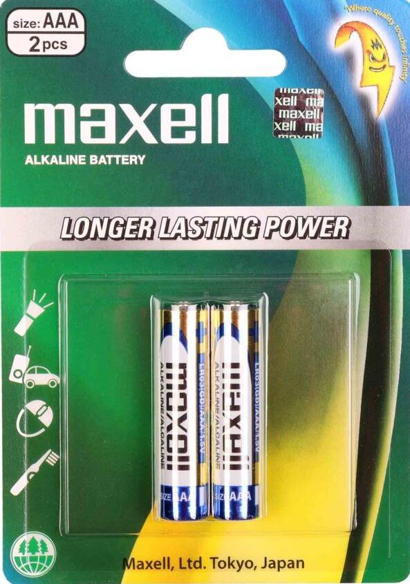 باطری نیم قلمی 2 عددی آلکالاین مکسل maxell ALKALINE