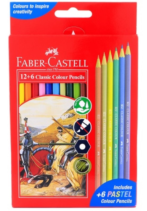 مداد رنگی 12 رنگ + 6 رنگ پاستلی جعبه مقوایی 16115464