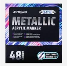 ماژیک اکریلیک متالیک دو سر 48 رنگ لانگو Languo M750-3