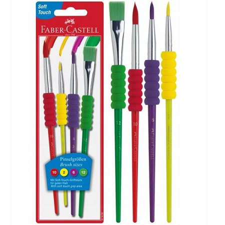 قلم مو گریپ رنگ های کلاسیک بلیستر 4 عددی FABER CASTELL 481600
