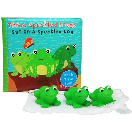 Bath Book Toy Set: Three Little Speckled Frogs
