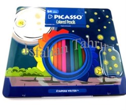 تصویر  مداد رنگي 24 رنگ جعبه فلزي Picasso