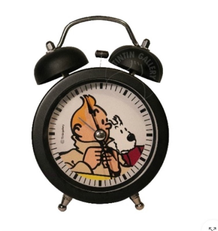 تصویر  ساعت روميزي شماطه دار قطر 10 سانت طرح تن تن ميلو هادوك