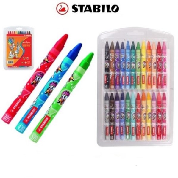 تصویر  مداد شمعي 24 رنگ طلقي STABILO Jumbo Wax Crayons 2824PL