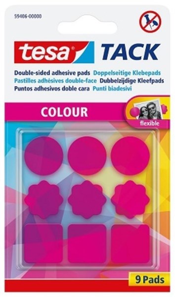 تصویر  Tack Double Sided Adhesive Pads Pink Colour tesa 59406-00000