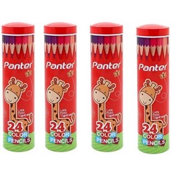 تصویر  مداد رنگي 24 رنگ فلزي استوانه اي Panter 
