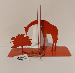 تصویر  نگهدارنده كتاب فلزي 2 تايي طرح زرافه و درخت