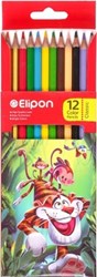 تصویر  مداد رنگي 12 رنگ جعبه مقوايي Elipon 8121220