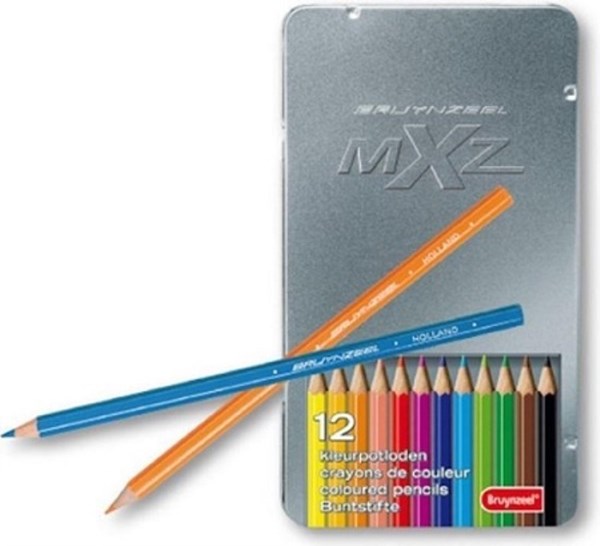 تصویر  مداد رنگي 12 رنگ جعبه فلزي bruynzeel MXZ 7524M12