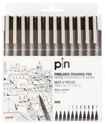 تصویر  ست 12 عددي قلم راپيدي UNIPIN FINE LINE PIN200
