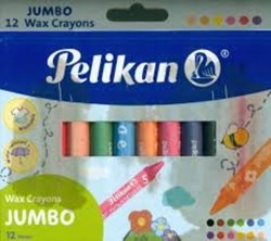 تصویر  مداد شمعي 12 رنگ جامبو جعبه مقوايي Pelikan