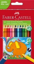 تصویر  مداد رنگي 12 رنگ جامبو جعبه مقوايي تخت طرح فيل مداد مثلثي 116501