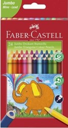 تصویر  مداد رنگي 24 رنگ جامبو جعبه مقوايي تخت طرح فيل مداد مثلثي 116524