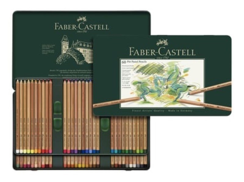تصویر  پيت پاستل مدادي 60 رنگ جعبه فلزي 112160 fabercastell