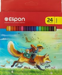 تصویر  مداد رنگي 24 رنگ جعبه مقوايي Elipon