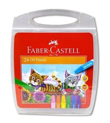 تصویر  پاستل 24 رنگ طرح گربه جعبه پلاستيكي شفاف FABER CASTELL 120065 OC