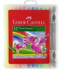 تصویر  پاستل 12 رنگ چرخشي جعبه پلاستيكي FABER CASTELL 520612