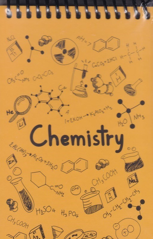 تصویر  يادداشت جلد سخت  A6 فنر از بالا SCIENCE CHEMISTRY