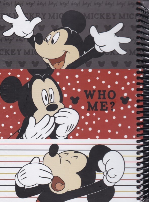 تصویر  دفتر 100 برگ وزيري يك خط جلد سخت سيمي ميكي موس MICKEY MOUSE