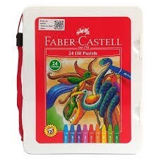 تصویر  پاستل 24 رنگ جعبه پلاستيكي سفيد طرح اژدها FABER CASTELL 120089A