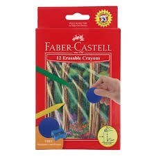 تصویر  پاستل 12 رنگ جعبه مقوايي تخت قابل پاك شدن FABER CASTELL 122530