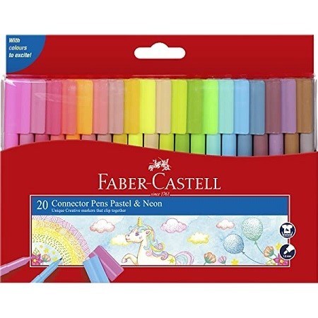 تصویر  ماژيك نقاشي 20 رنگ پاستلي جعبه مقوايي FABER CASTELL 155542