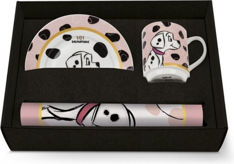 تصویر  ست صورتي - set of 1 dessert plate, stacking bag and placemat  pink 101 Dalmatians  227019