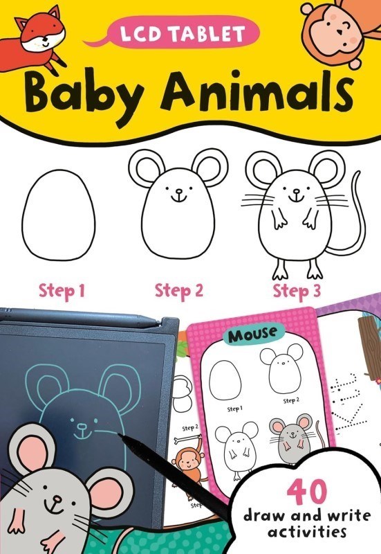 تصویر  Baby Animals Draw And Write LCD Tablet Book