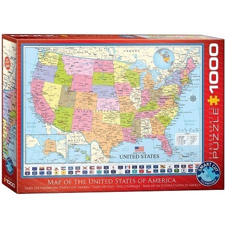 تصویر  پازل MAP OF THE UNITED STATES OF AMERICA 1000 PCS 48×68 CM 6000-0788