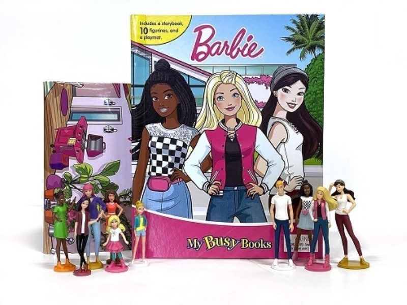 تصویر  Barbie My Busy Books - Storybook, 10 figurines, playmat