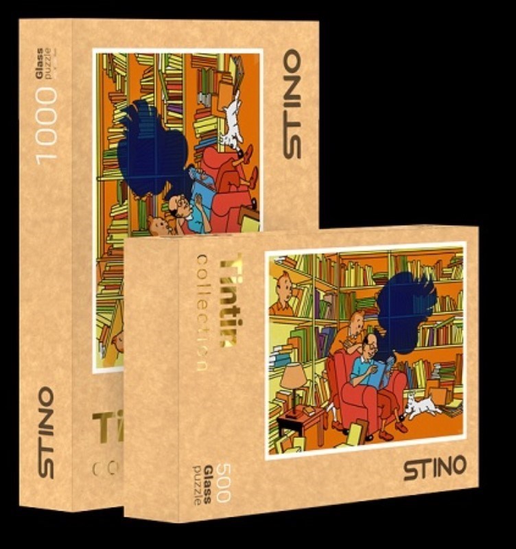 تصویر  پازل شيشه اي 1000 تكه طرح Tintin تن تن در حال مطالعه كد STINO 19104