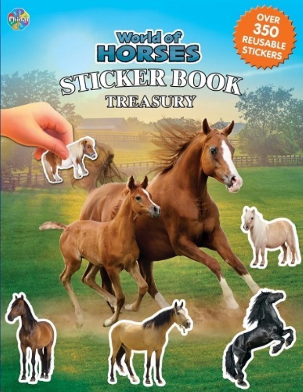تصویر  World of Horses Sticker Book Treasury - Activity Books for kids, 350 reusable stickers, 96 pages of fun