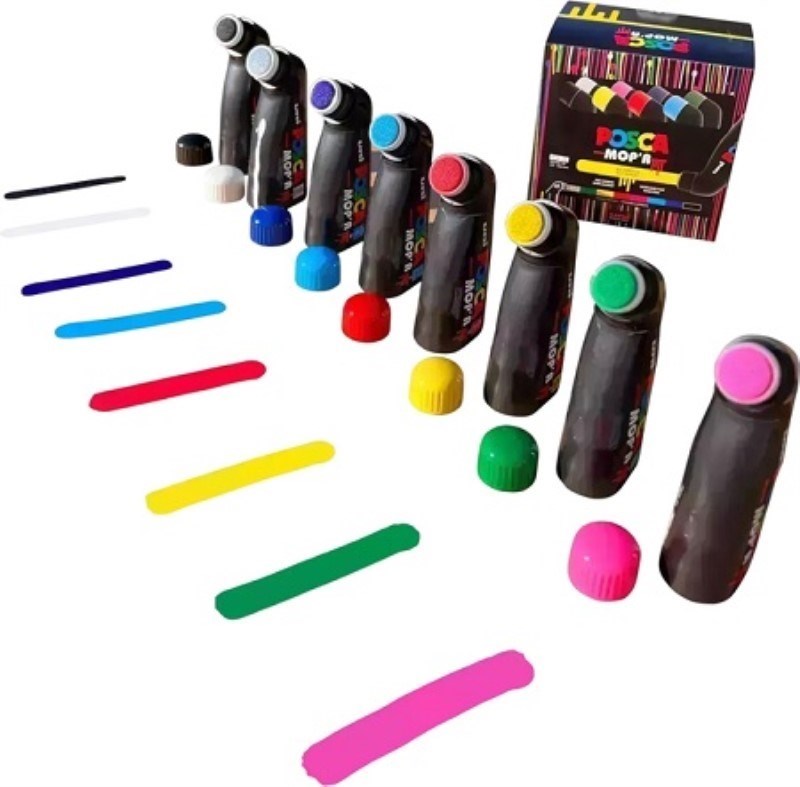 تصویر  ماژيك پوسكا 8 رنگ uni POSCA PCM-22 MOP R Color 3.0-19.0 mm